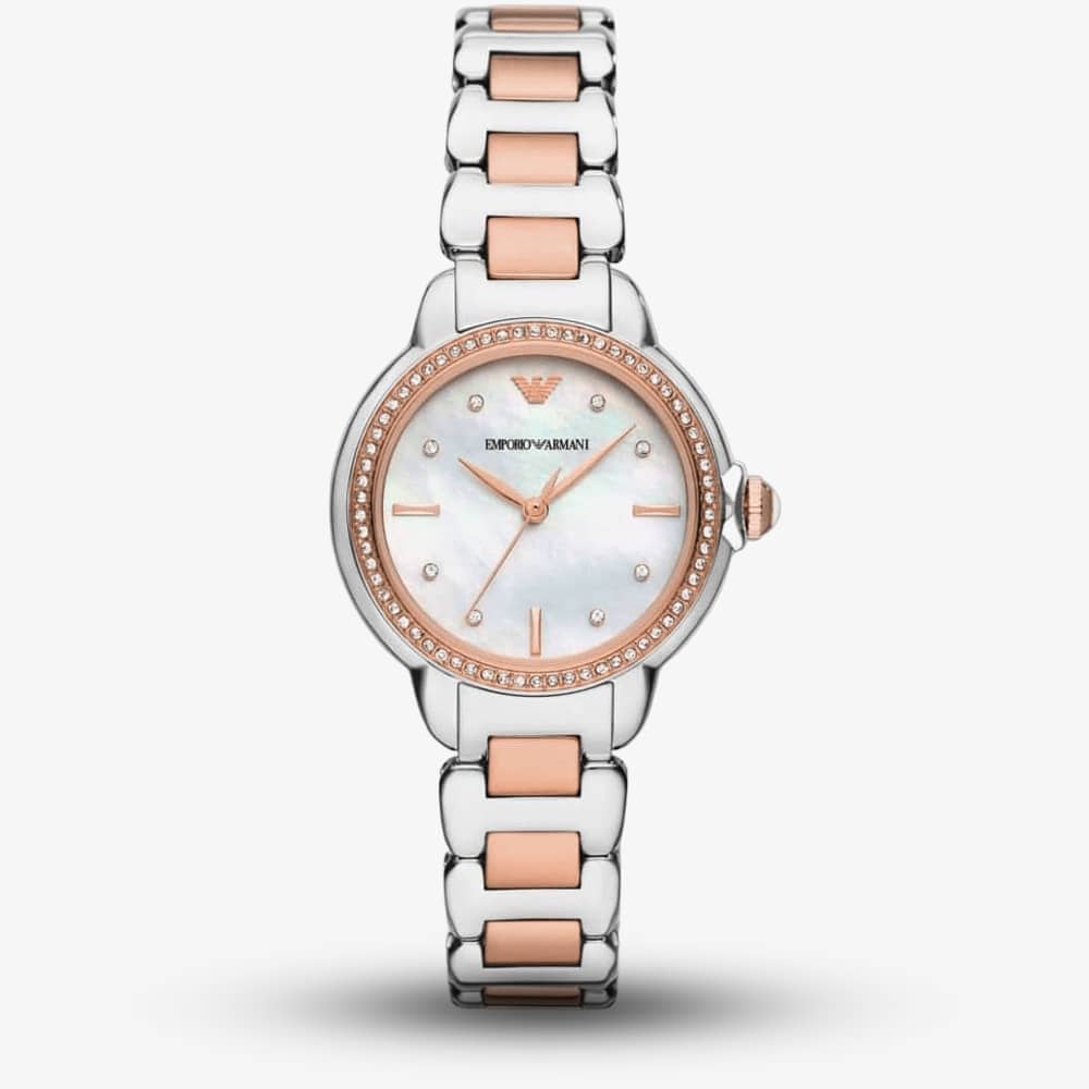 House of Watches - Emporio Armani Ladies Mia Rose Gold Tone Crystal Watch AR11569
