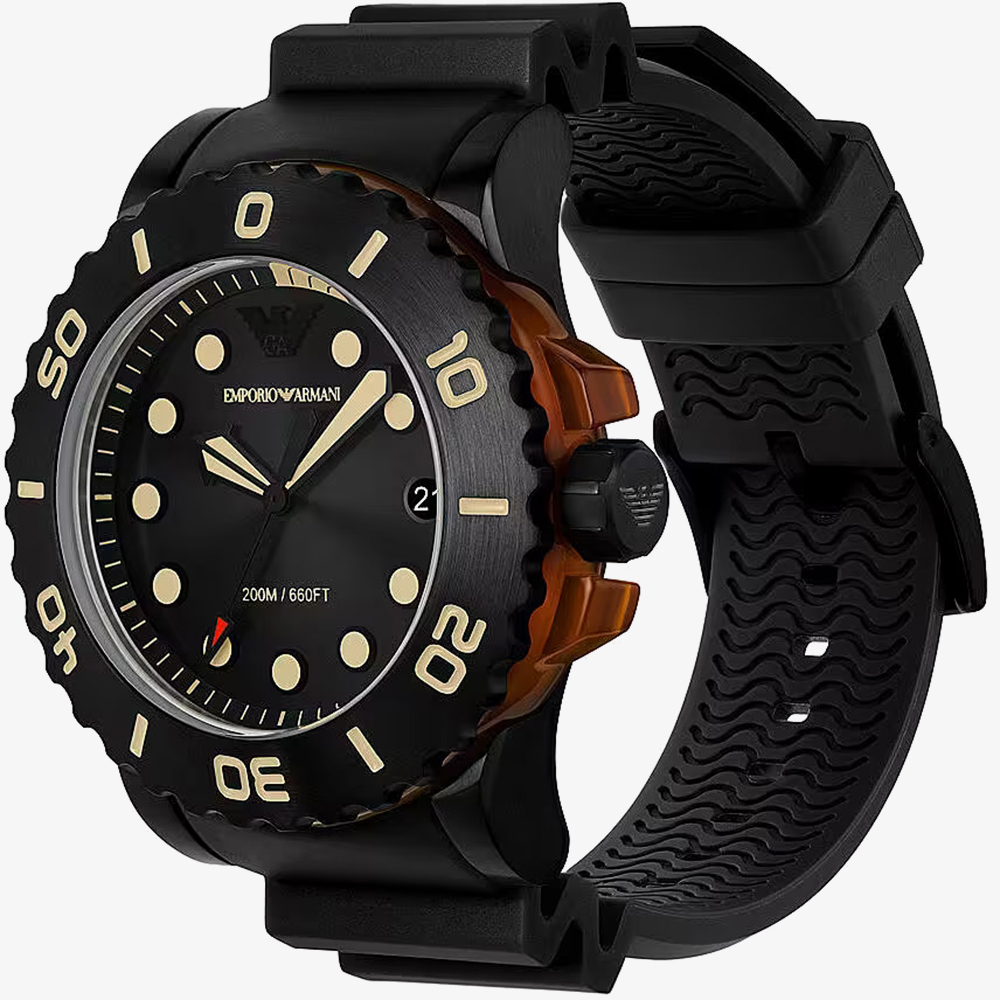 Emporio Armani Mens Aqua Black Watch AR11539