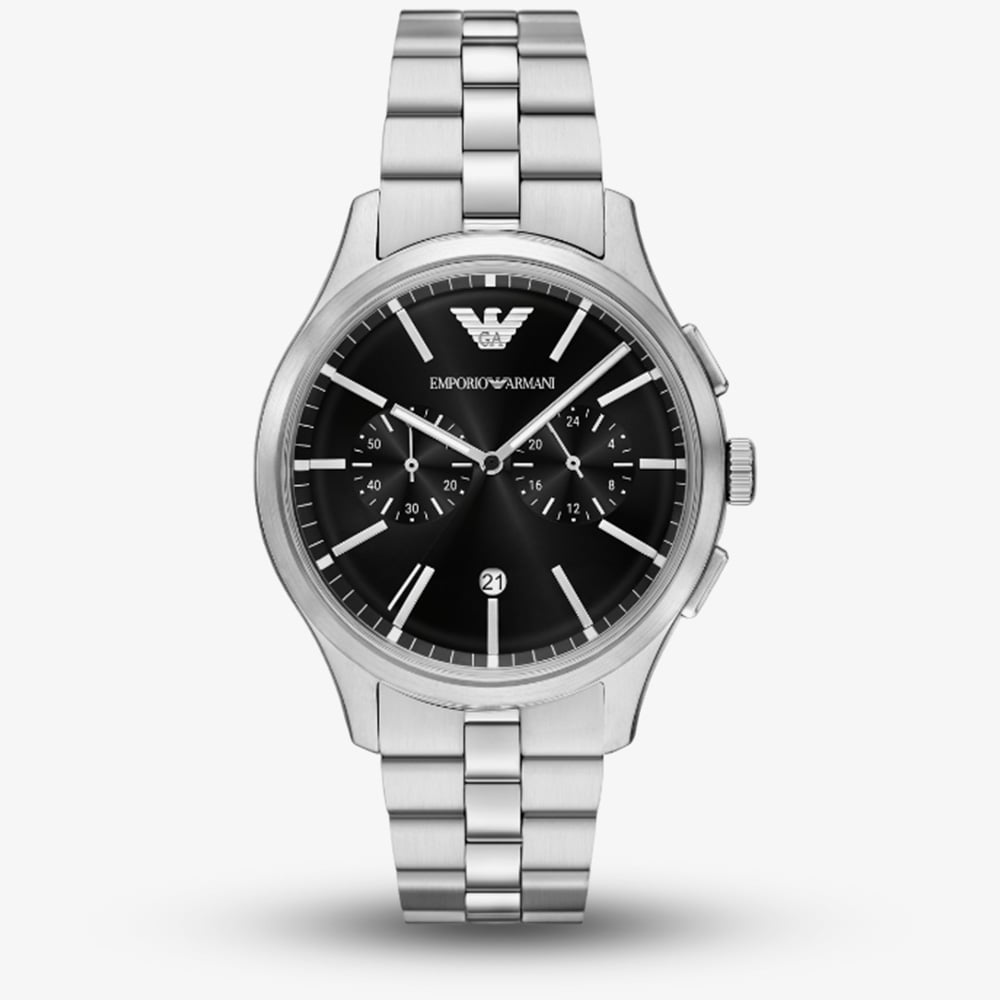 Emporio Armani Mens Dario Black Dial Chronograph Watch AR11691 - Image 4