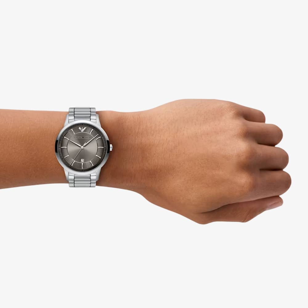 Emporio Armani Mens Archetipo Grey Dial Bracelet Watch AR11825
