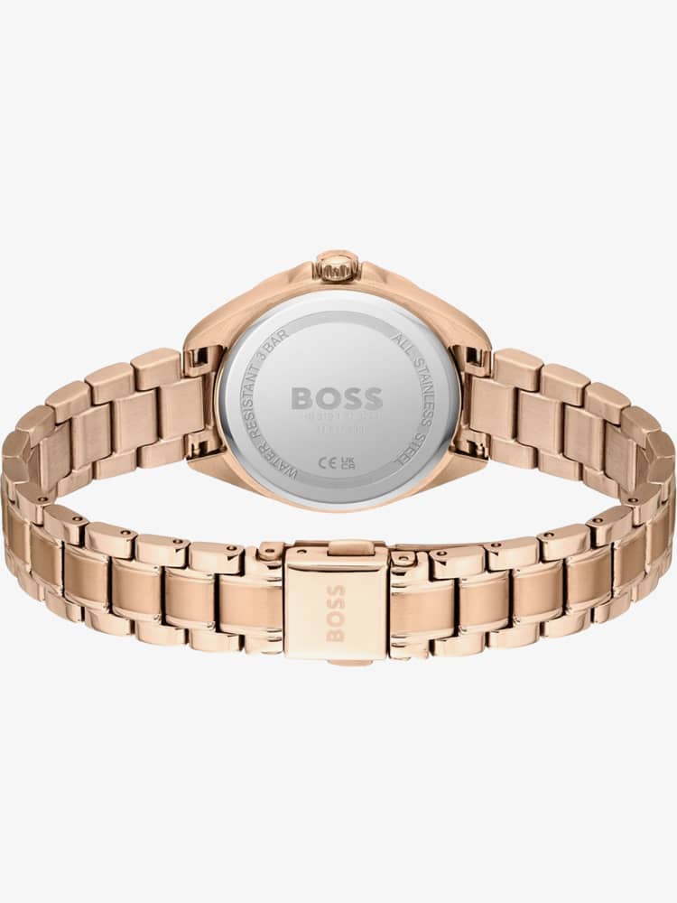 BOSS Ladies Felina Rose Gold Plated Crystal Watch 1502621