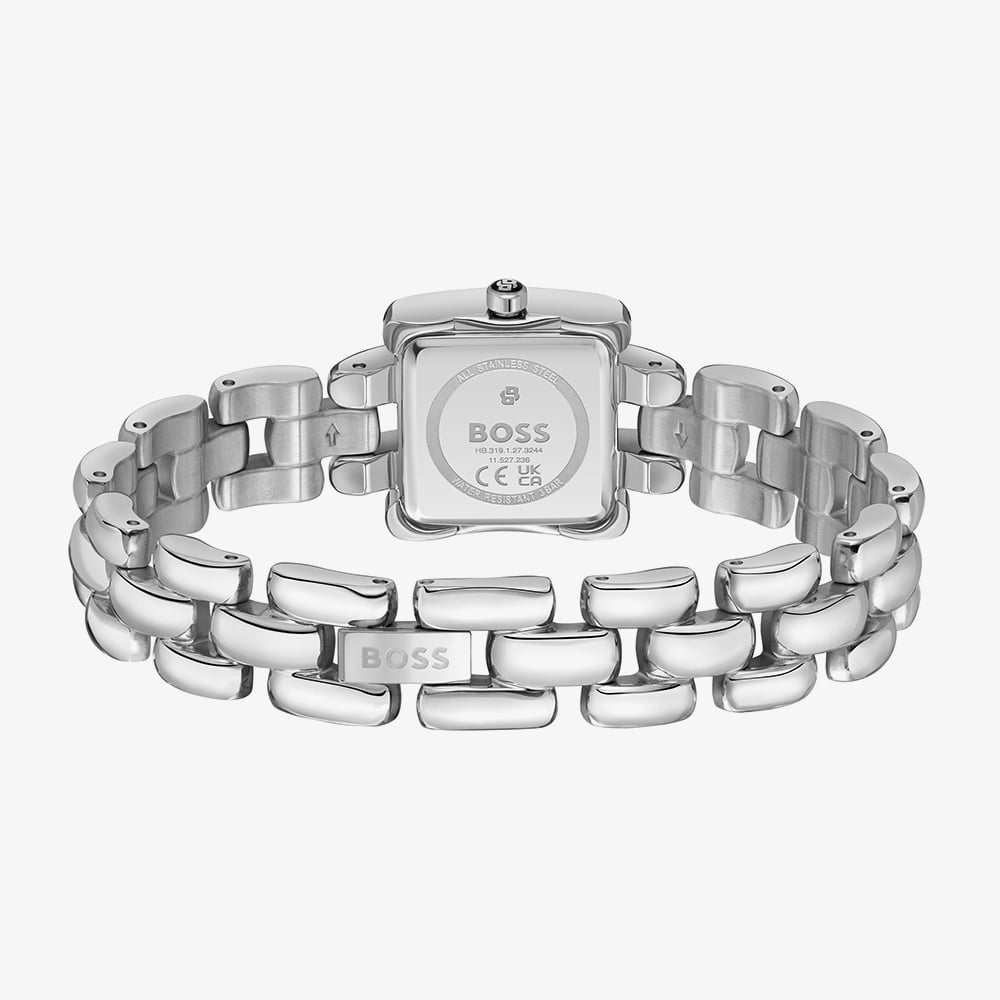 BOSS Ladies Violet Square Silver Dial Bracelet Watch 1502873