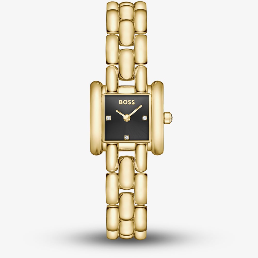 House of Watches - BOSS Ladies Violet Square Black Dial Bracelet Watch 1502875