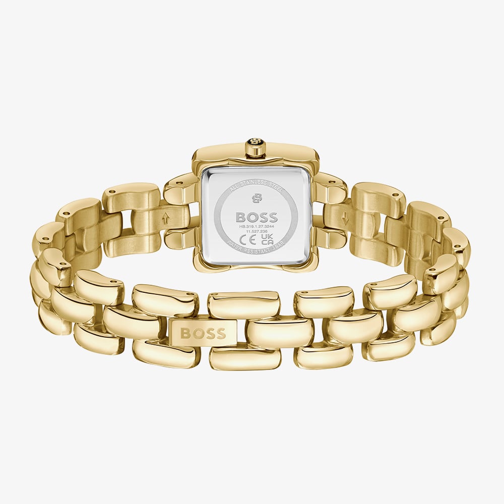 BOSS Ladies Violet Square Black Dial Bracelet Watch 1502875