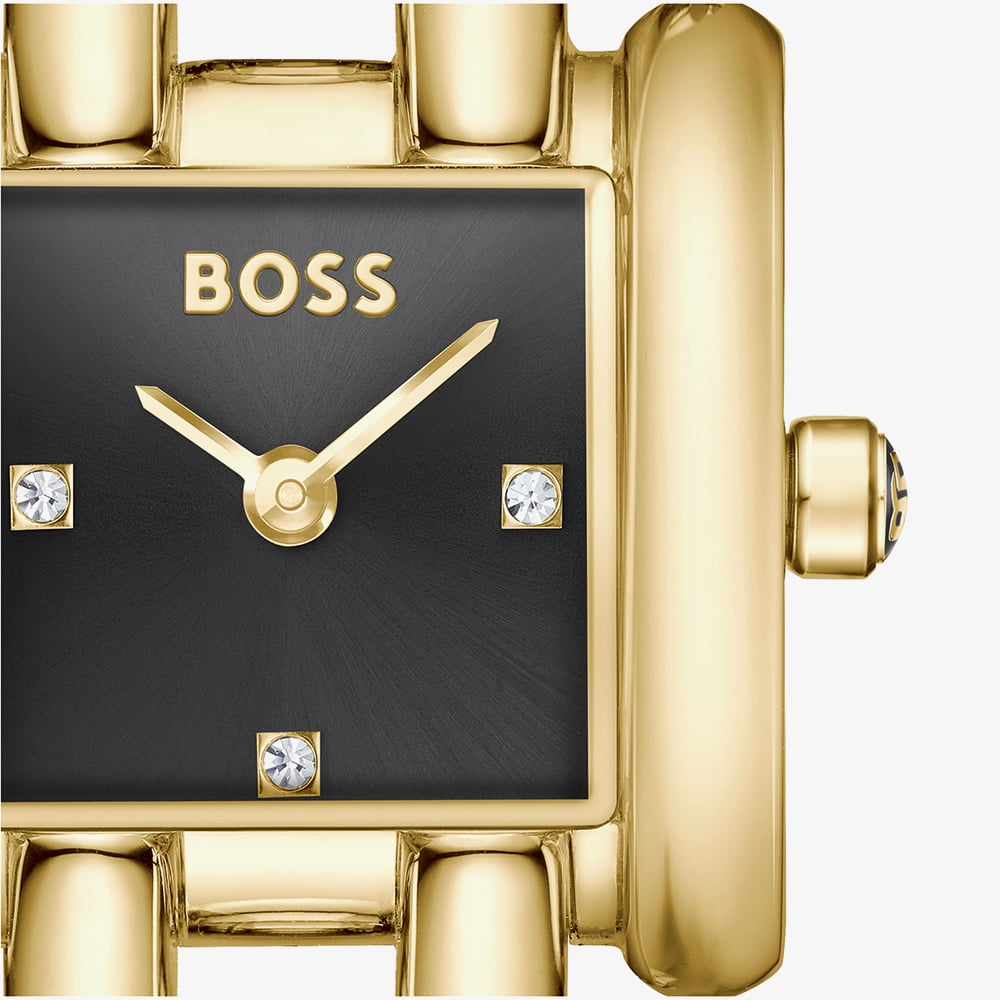 BOSS Ladies Violet Square Black Dial Bracelet Watch 1502875