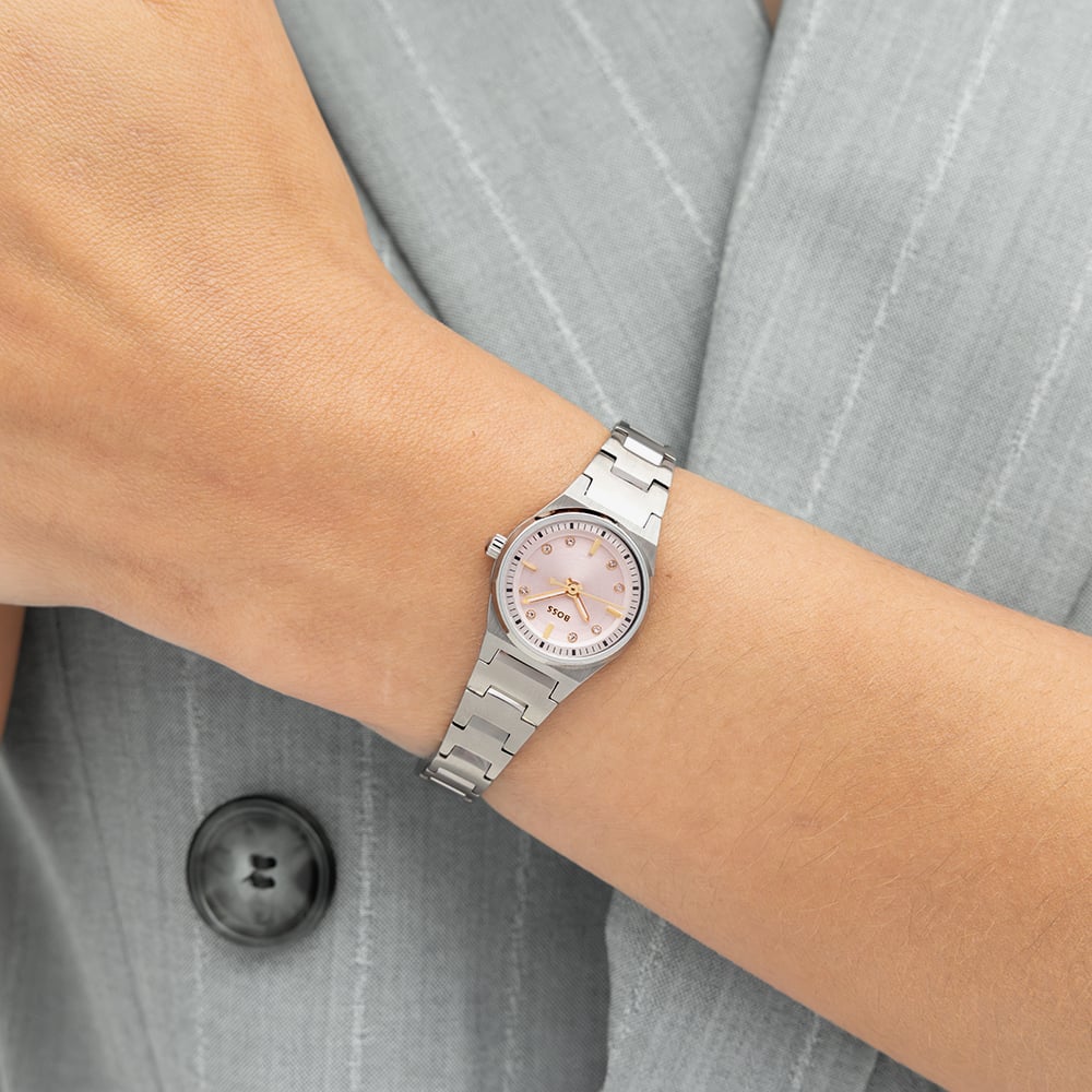 BOSS Ladies Candor Gracey Pink Dial Bracelet Watch 1502860