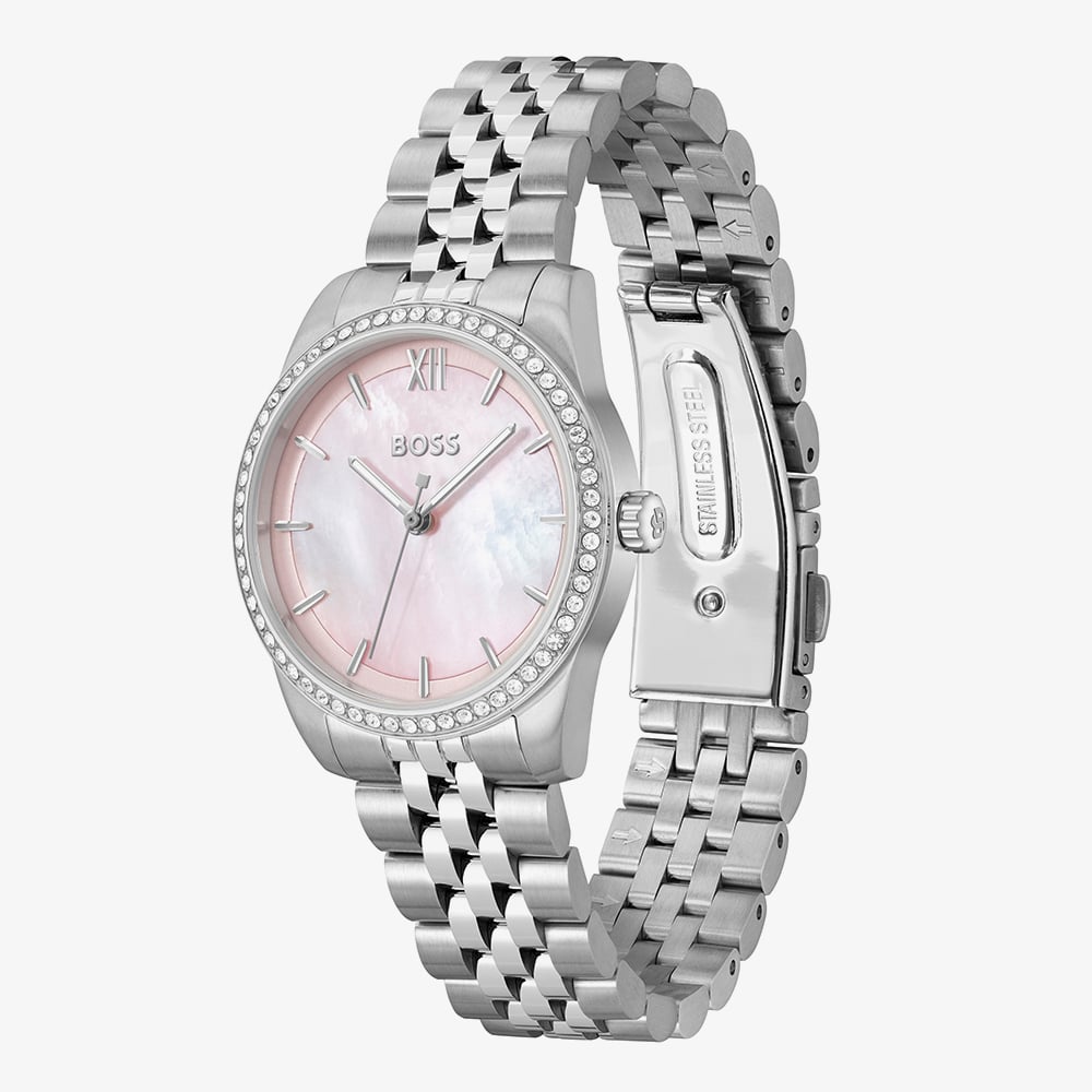 BOSS Ladies Graceful Precious Pink Mother of Pearl Dial Bracelet Watch 1502866