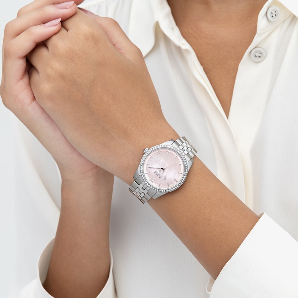 BOSS Ladies Graceful Precious Pink Mother of Pearl Dial Bracelet Watch 1502866