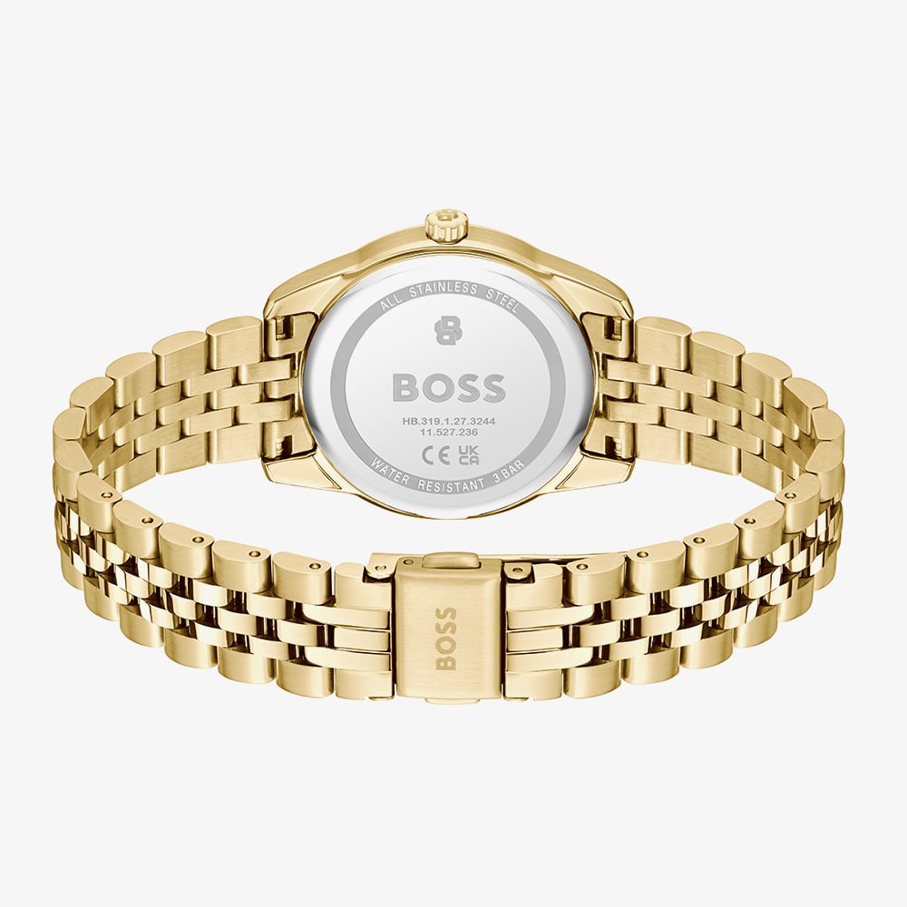BOSS Ladies Graceful Precious Golden Green Mother of Pearl Dial Bracelet Watch 1502868