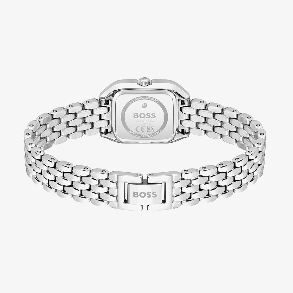 BOSS Ladies Mae Petite Square Silver Dial Bracelet Watch 1502882