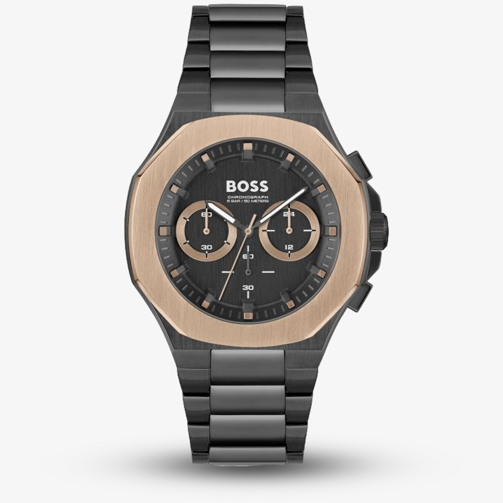 House of Watches - BOSS Taper Black & Rose Chronograph Watch 1514090