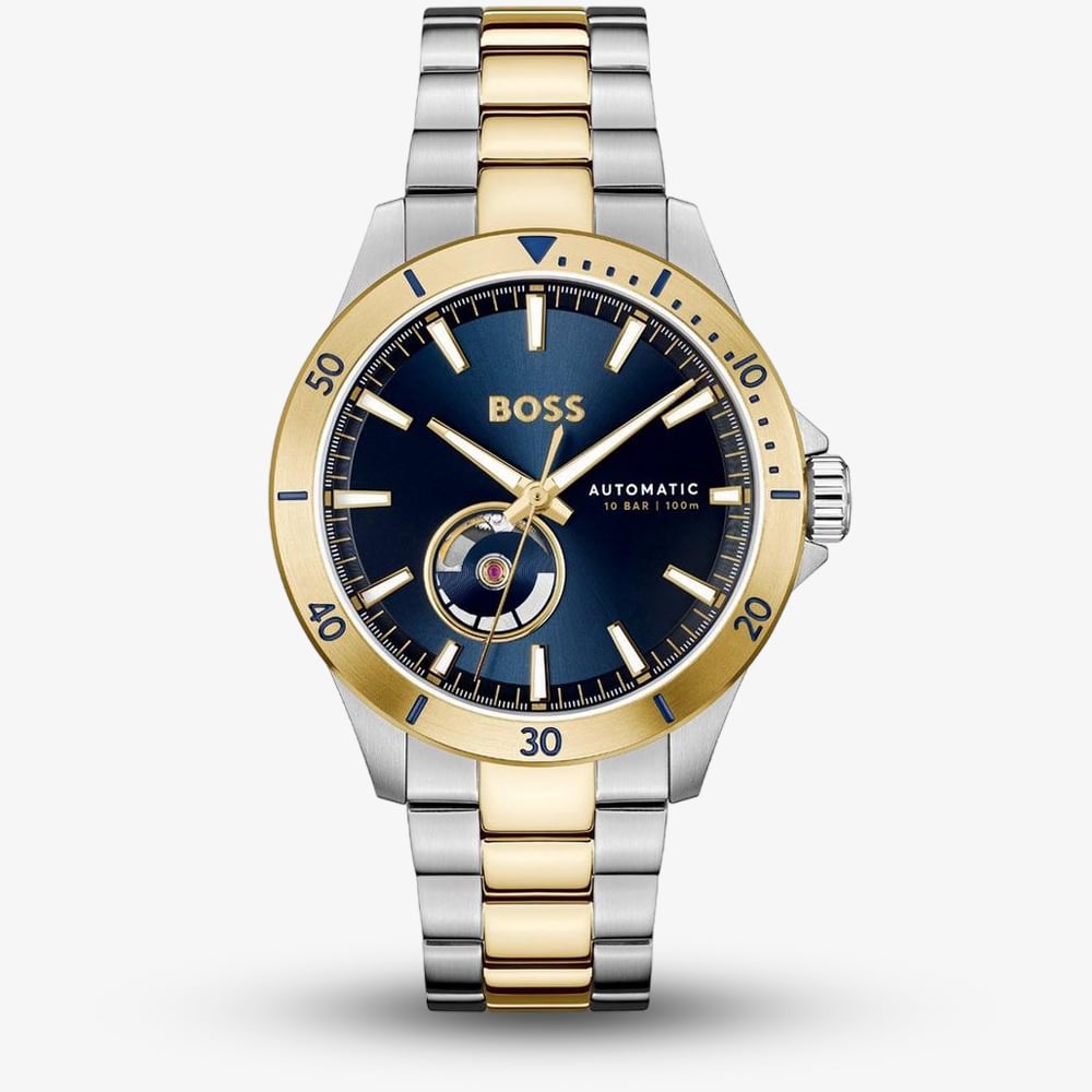 BOSS Troper Automatic Two Tone Blue Dial Watch 1514201