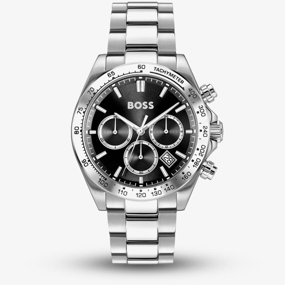 House of Watches - BOSS Mens Hero 2.0 Silver Tone Black Chronograph Watch 1514267