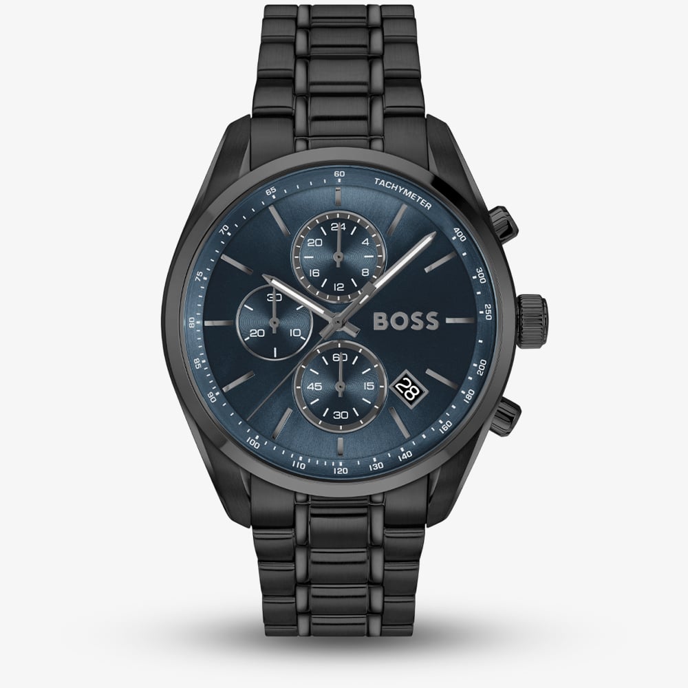 House of Watches - BOSS Mens Grand Prix Chronograph Black Bracelet Watch 1514314