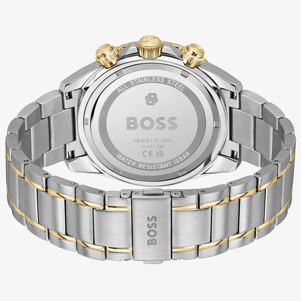 BOSS Mens Sealiner Chronograph Green & Gold Bracelet Watch 1514325