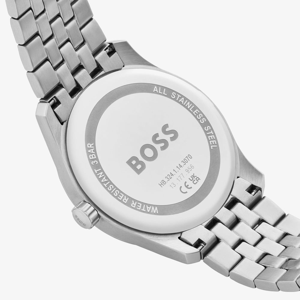 BOSS Mens Principle Black Dial Bracelet Watch & Iconic Black Card Holder Wallet Gift Set 1570204