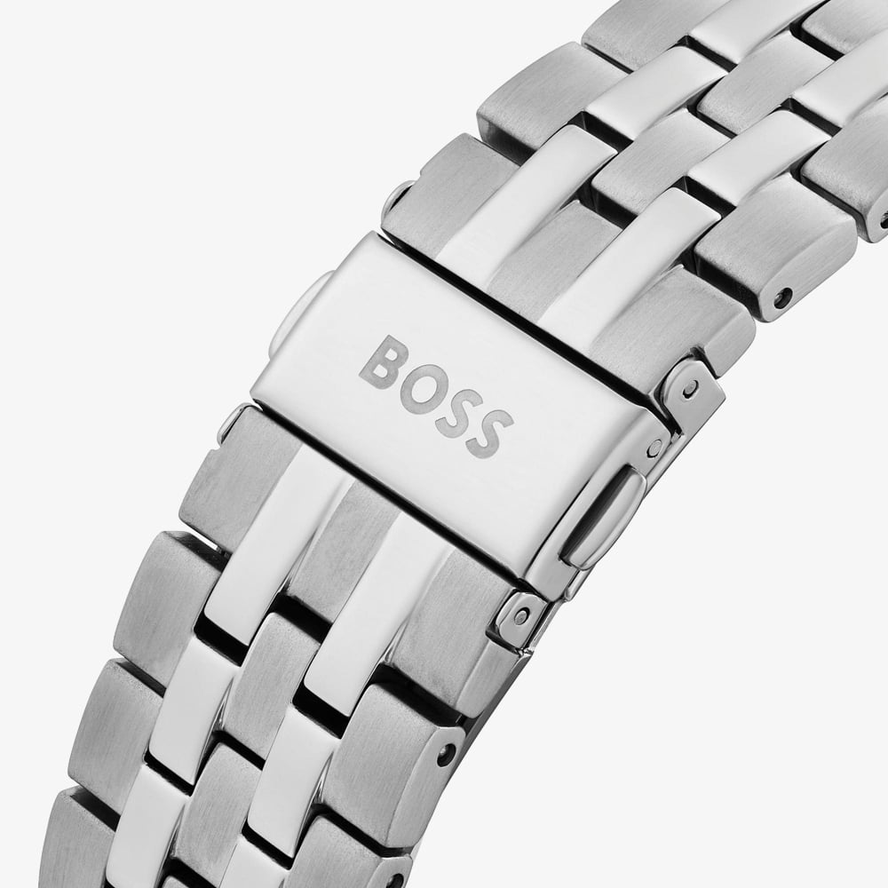 BOSS Mens Principle Black Dial Bracelet Watch & Iconic Black Card Holder Wallet Gift Set 1570204