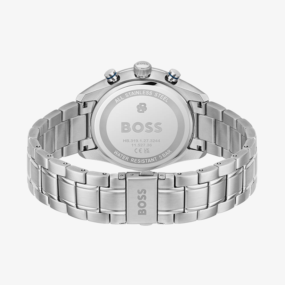 BOSS Mens Grand Prix Choronograph Blue Dial Bracelet Watch 1514344