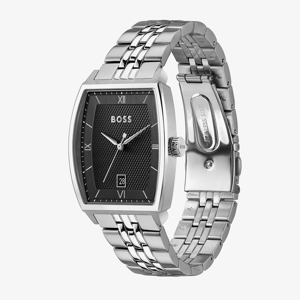 BOSS Mens Principle Arc Black Dial Bracelet Watch 1514353