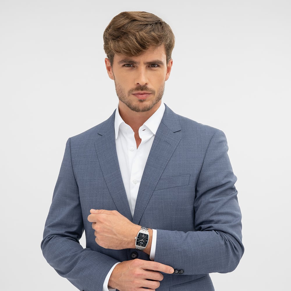 BOSS Mens Principle Arc Black Dial Bracelet Watch 1514353