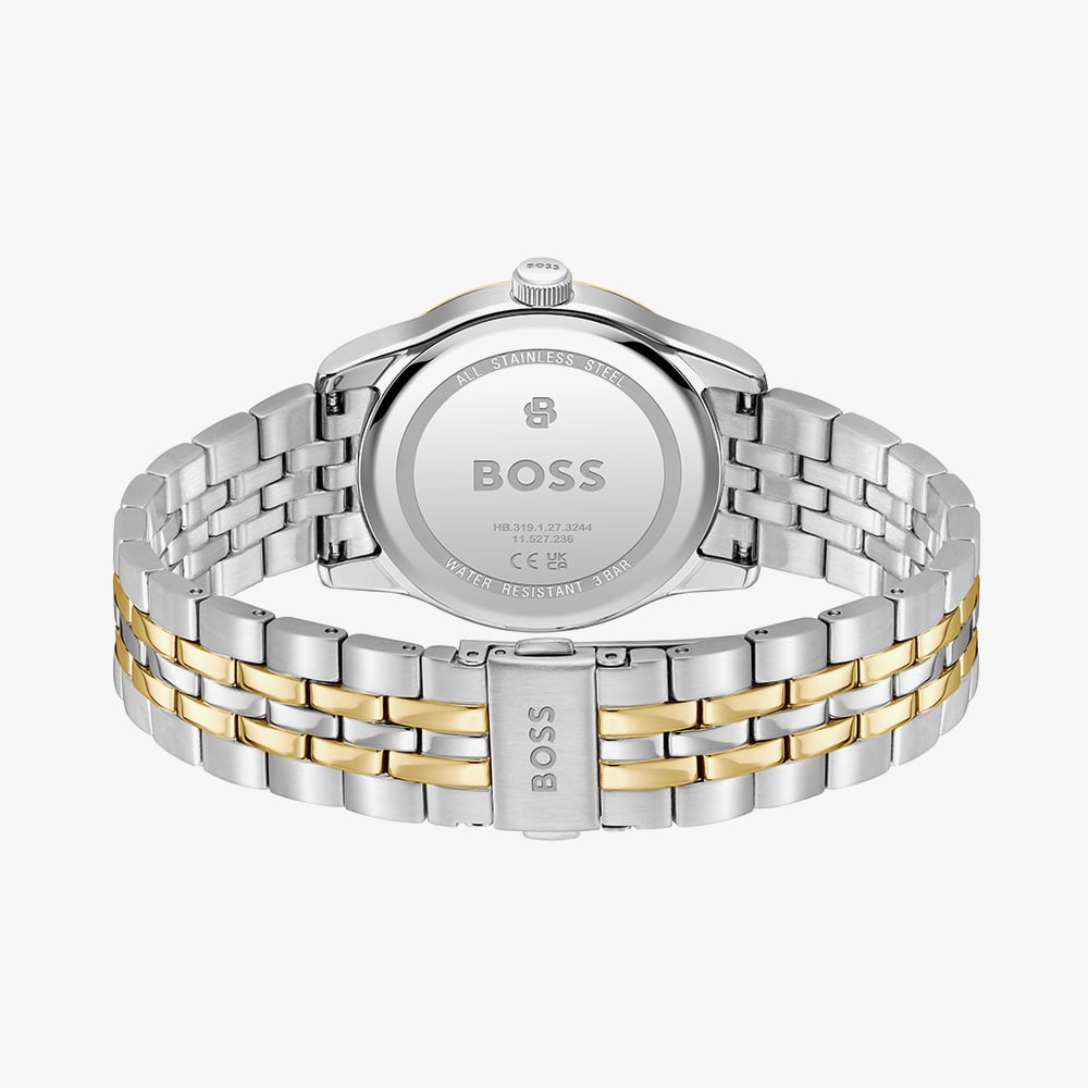 BOSS Mens Langford Two Tone Champagne Dial Bracelet Watch 1514358