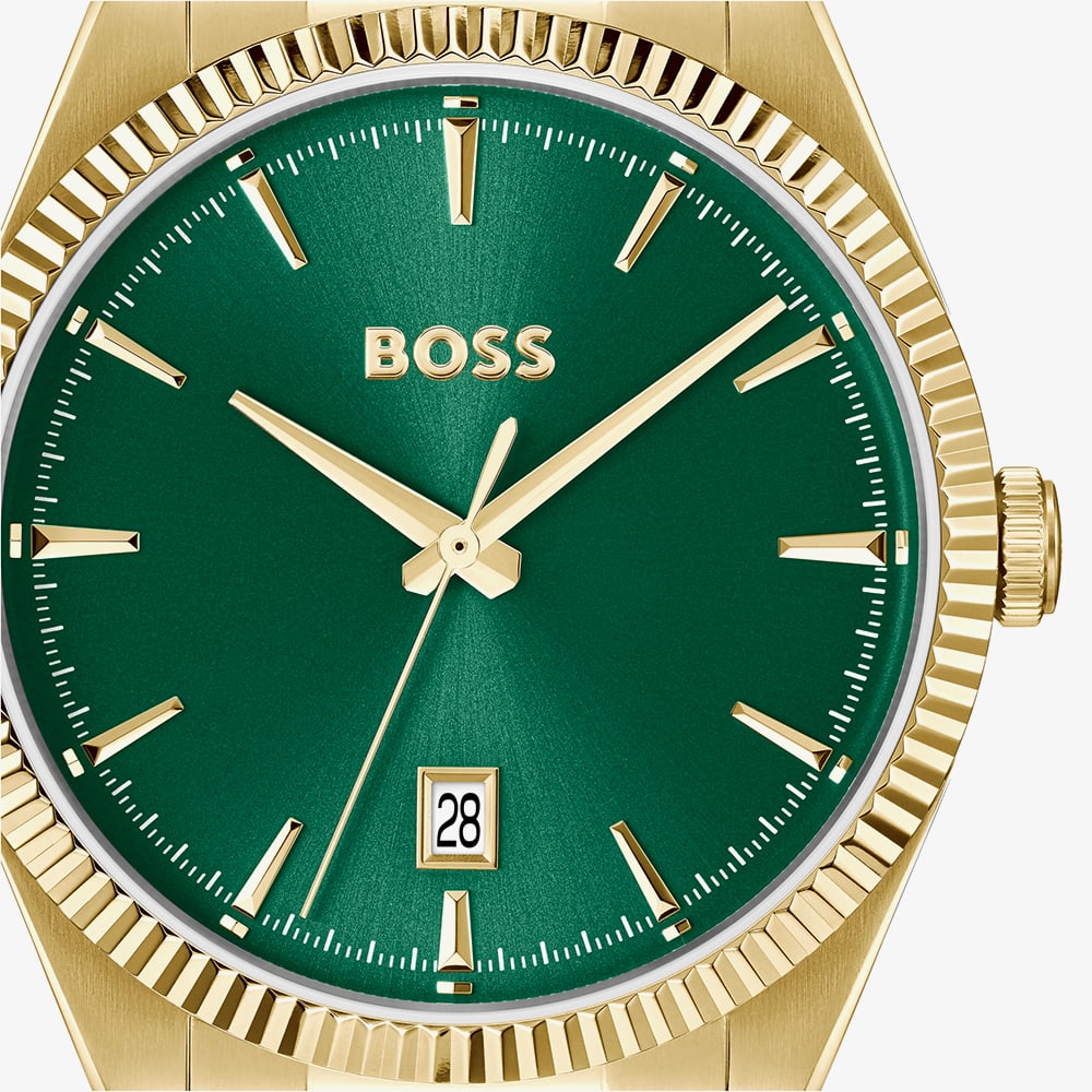 BOSS Mens Cheswick Golden Green Dial Bracelet Watch 1514355