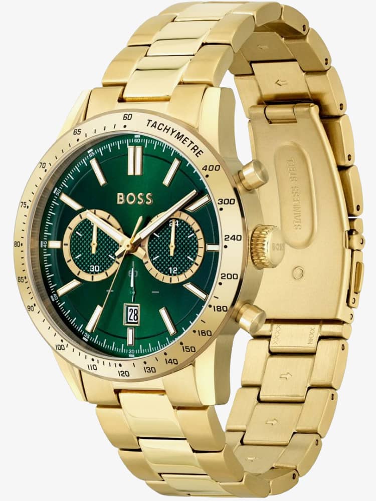 BOSS Mens Allure Gold Plated Chronograph Watch 1513923