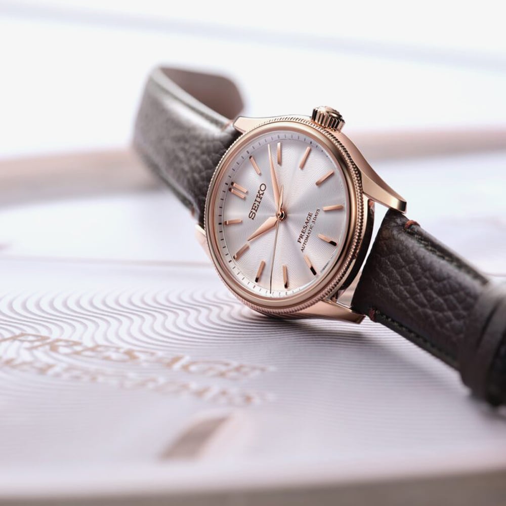 Seiko Mens Presage Classic Series x Tomioka Silk Promotion Organisation Limited Edition White Dial Strap Watch HCC008J1