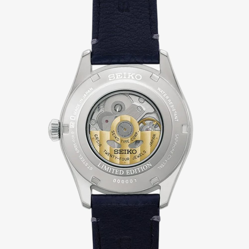 Seiko Limited Edition 145th Anniversary Presage Craftsmanship Blue Dial Leather Strap Watch HCC007J1