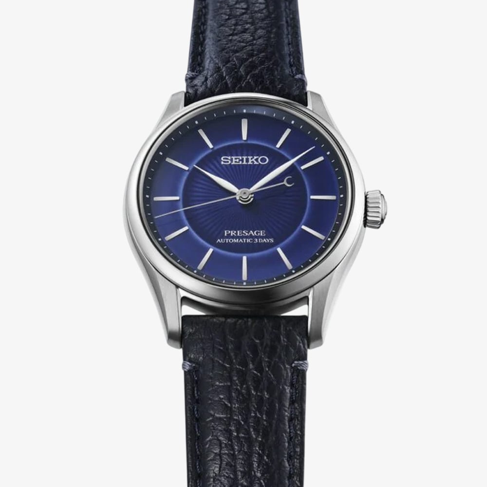 Seiko Limited Edition 145th Anniversary Presage Craftsmanship Blue Dial Leather Strap Watch HCC007J1