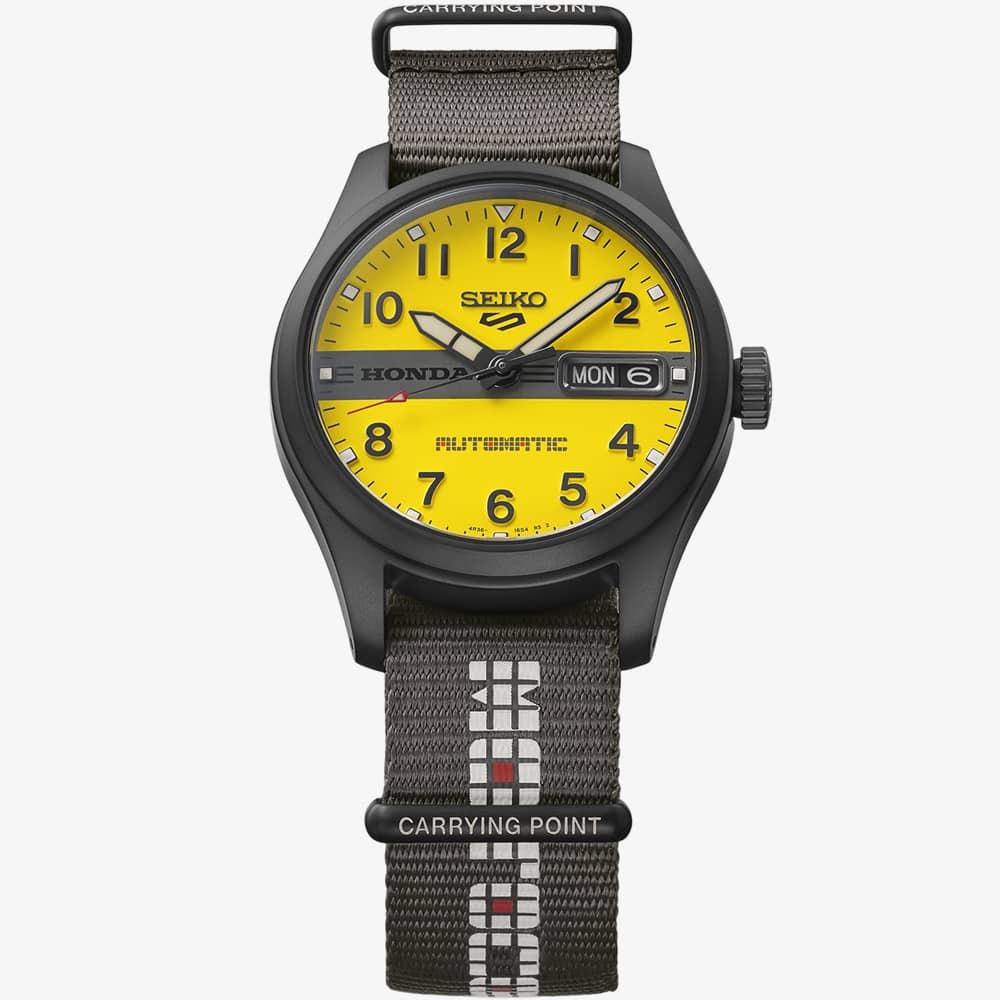 Seiko Mens Limited Edition 5 Sports x Honda Motocompo Fabric Strap Watch HDB010K1