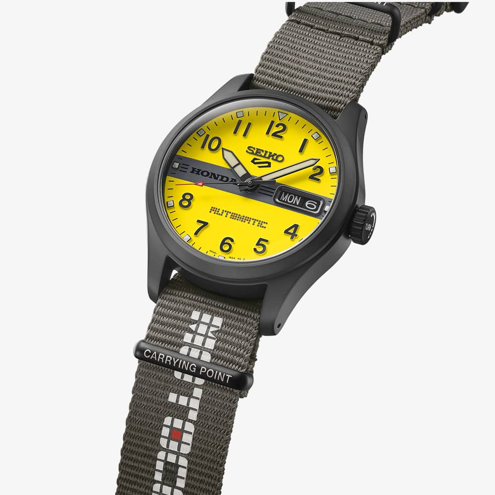 Seiko Mens Limited Edition 5 Sports x Honda Motocompo Fabric Strap Watch HDB010K1