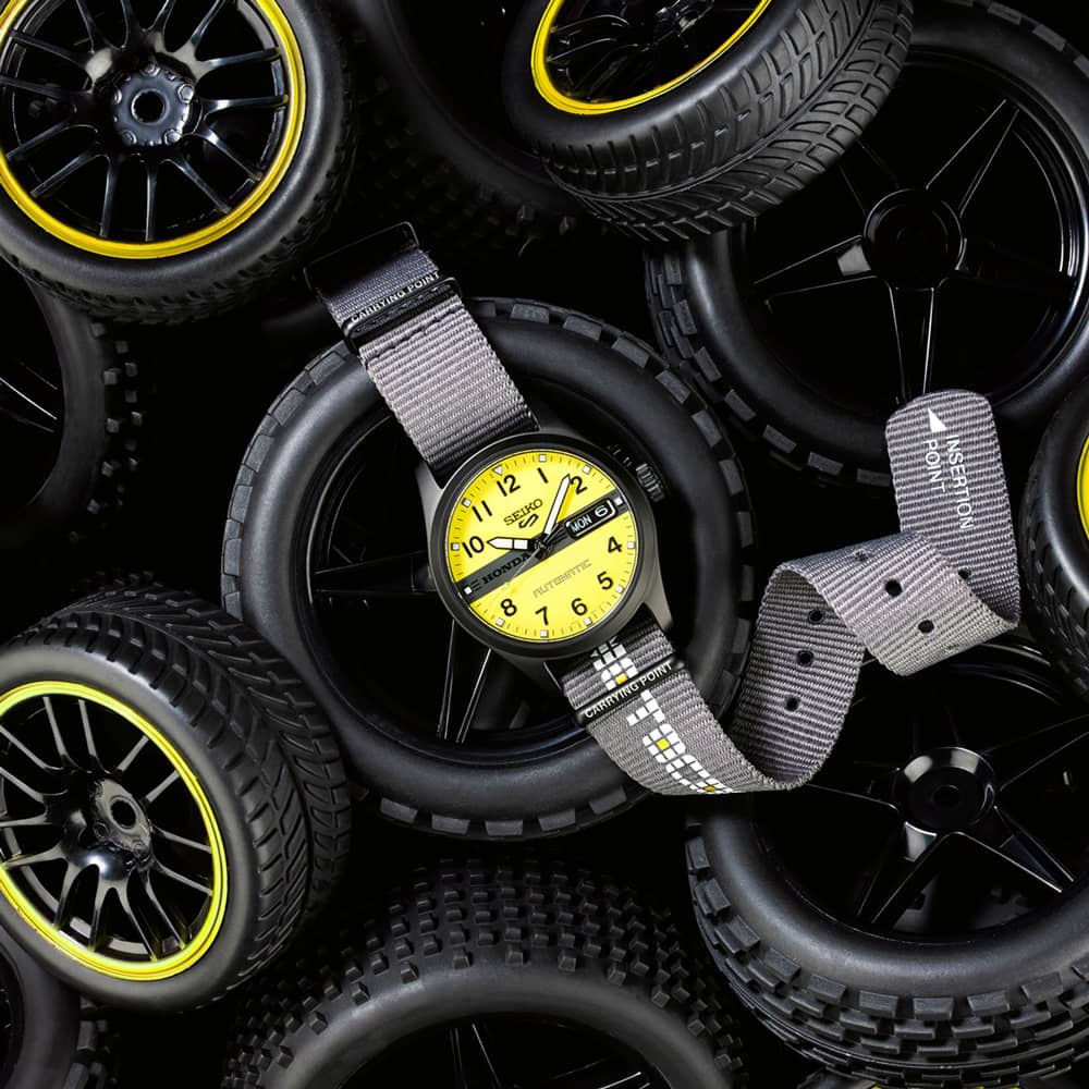 Seiko Mens Limited Edition 5 Sports x Honda Motocompo Fabric Strap Watch HDB010K1