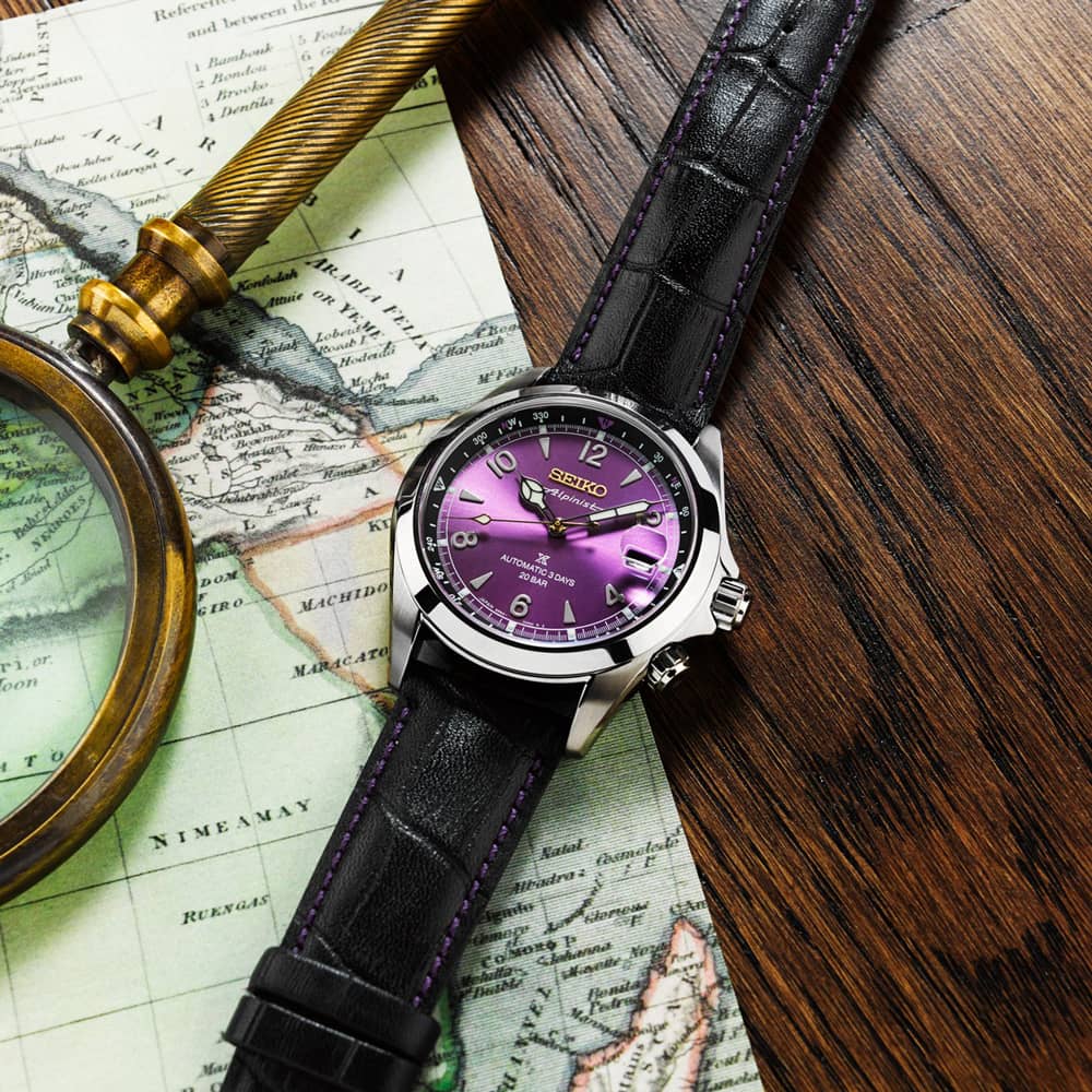 Seiko Mens Limited Edition Prospex Alpinist 145th Anniversary Purple Dial Strap Watch HBC006J1