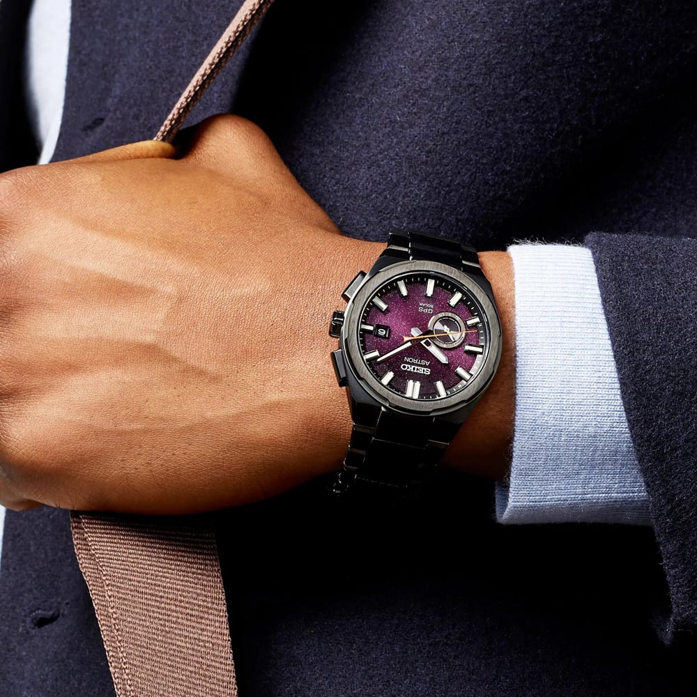 Seiko Mens Astron Limited Edition GPS Solar 3X Purple Watch SSJ029J1