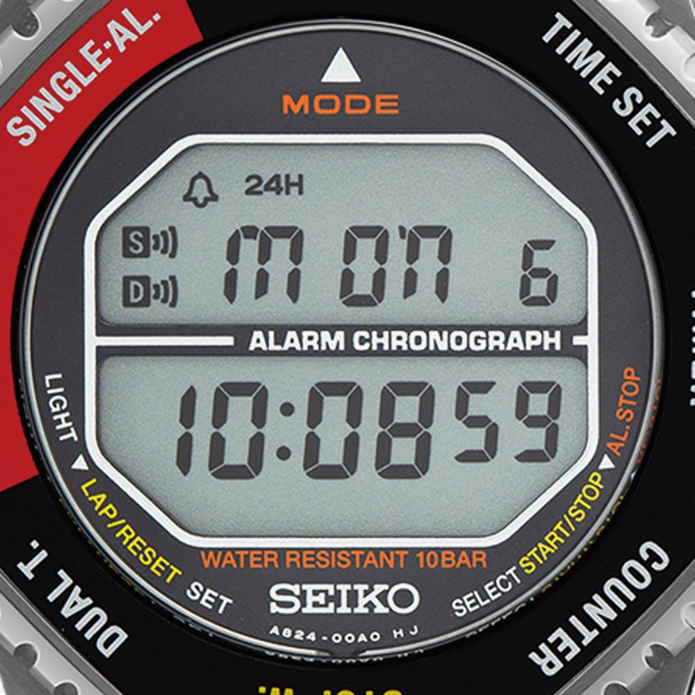 Seiko Digital Red & Black Bracelet Watch SMGG19P1