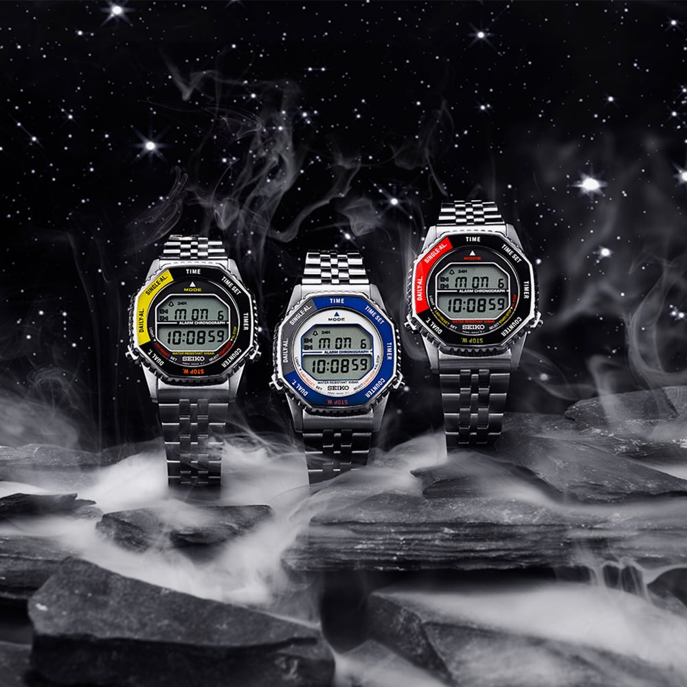 Seiko Digital Blue & Grey Bracelet Watch SMGG21P1