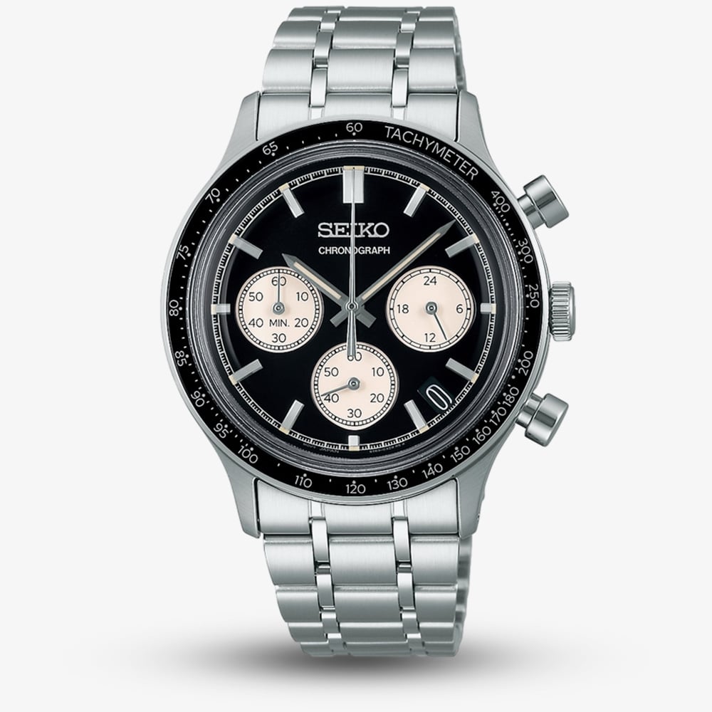 Seiko Men's Watch Chronograph Black Chrono SSB479P1 - Image 6