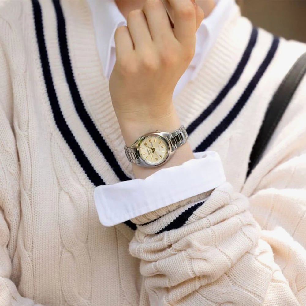 Seiko Ladies 5 Sports Hebitama SNXS Double Cream Dial Watch SRE023K1