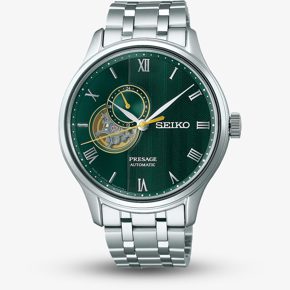 House of Watches - Seiko Mens Presage Japanese Zen Gardens Fern Green Bracelet Watch SSA463J1