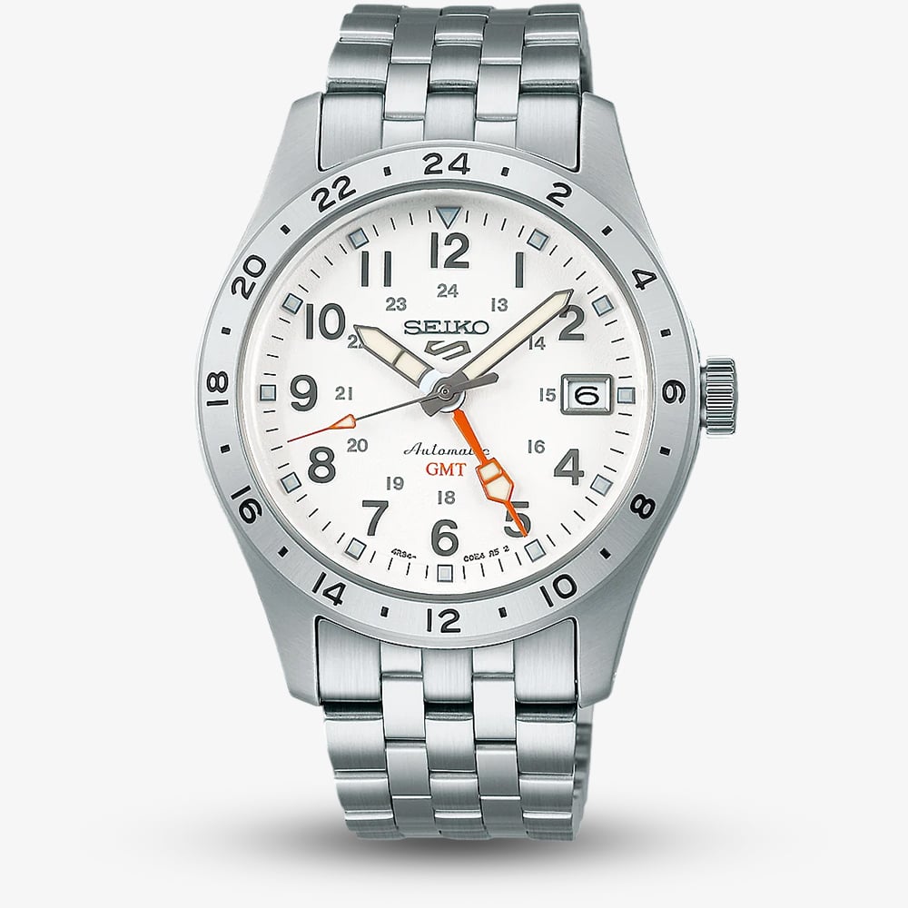 House of Watches - Seiko Mens 5 Sports Overwhite Field GMT Bracelet Watch SSK059K1