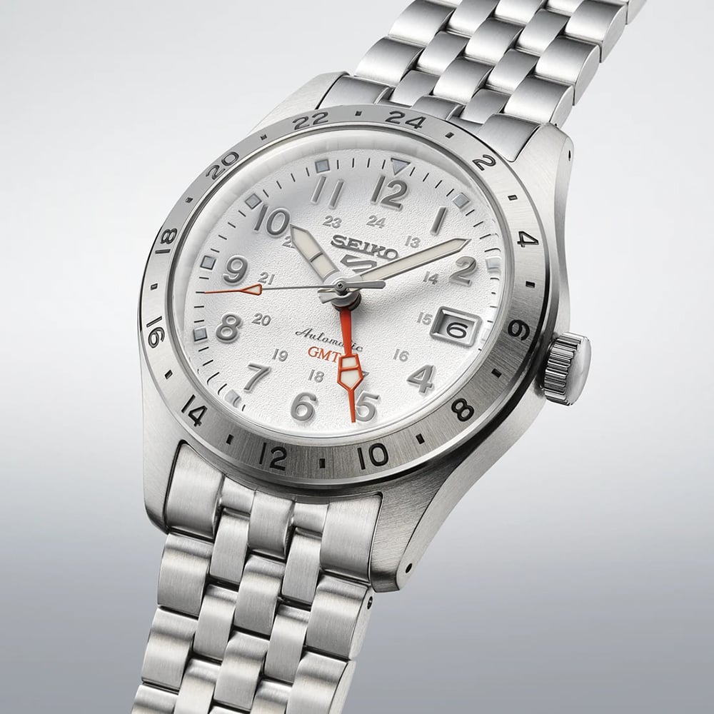 Seiko Mens 5 Sports Overwhite Field GMT Bracelet Watch SSK059K1