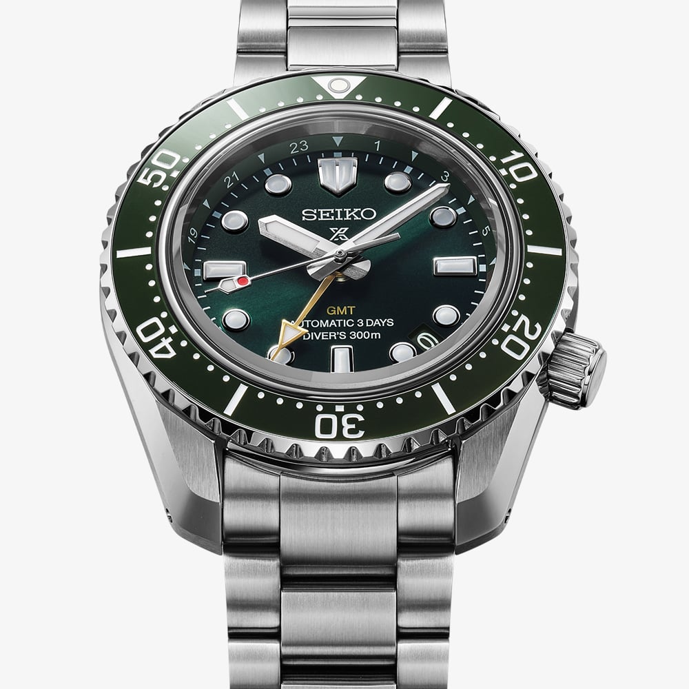 Seiko Mens Prospex Diver 1968 Heritage GMT Green Dial Watch HBC001J1