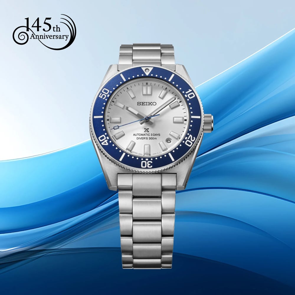 Seiko Mens Limited Edition 145th Anniversary Prospex Diver Silver Dial Watch HBC005J1