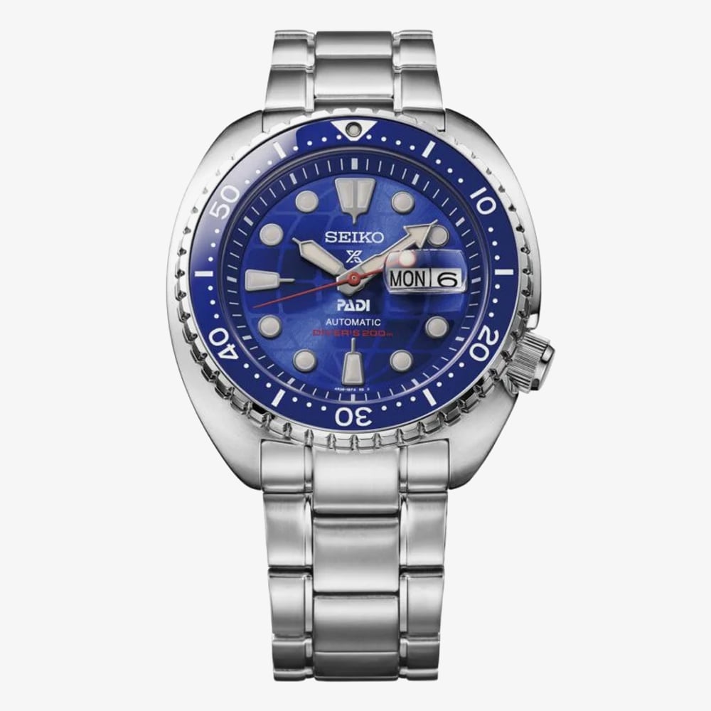 Seiko Mens Prospex Mechanical PADI 60th Anniversary Limited Edition King Turtle Bracelet Watch HBB002K1
