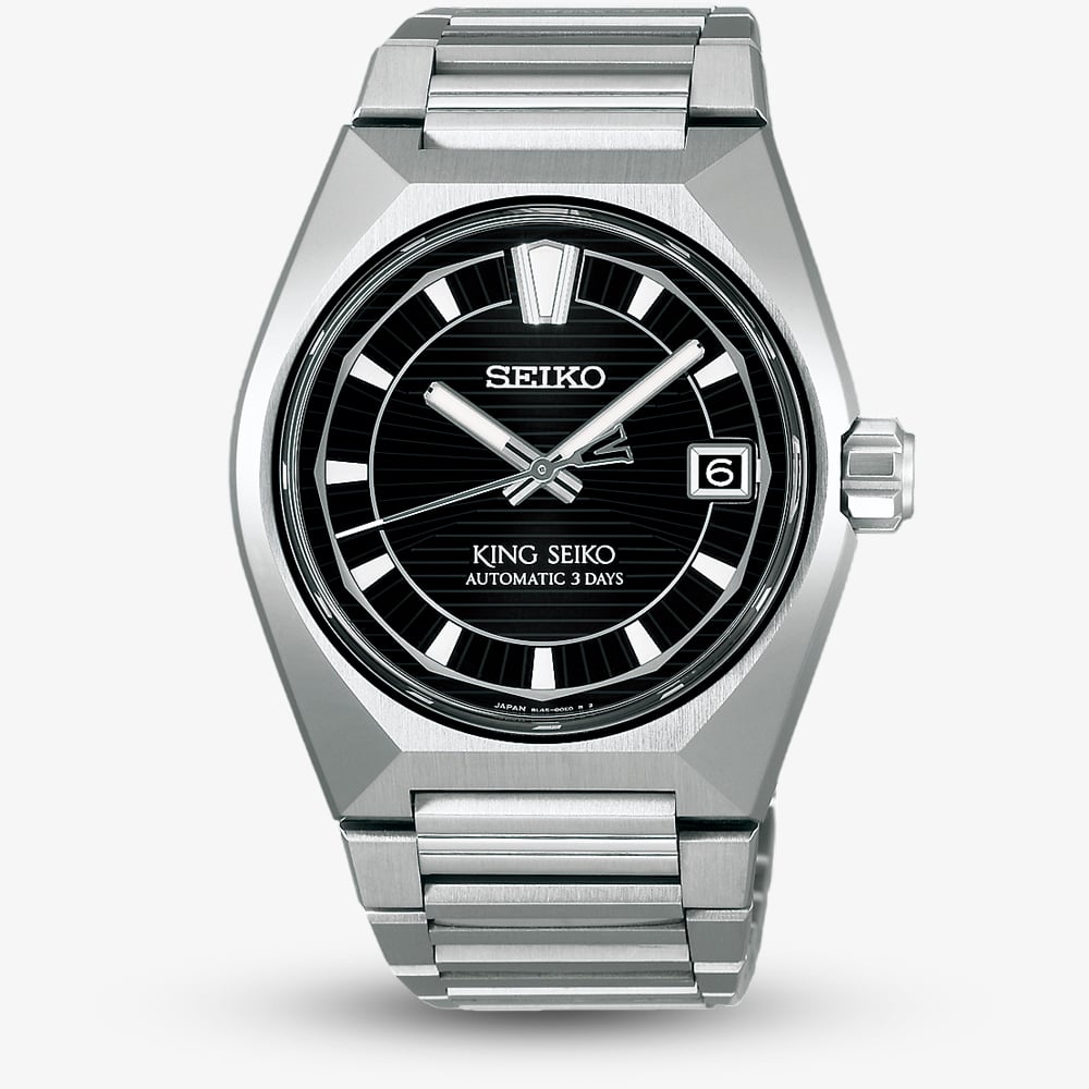 Seiko Mens King Seiko 'Tokyo Highway'  Black Dial Titanium Bracelet Watch HKF003J1
