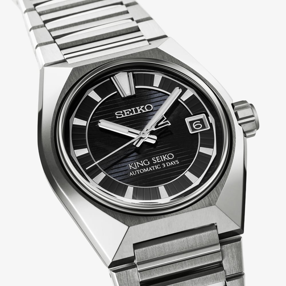 Seiko Mens King Seiko 'Tokyo Highway'  Black Dial Titanium Bracelet Watch HKF003J1