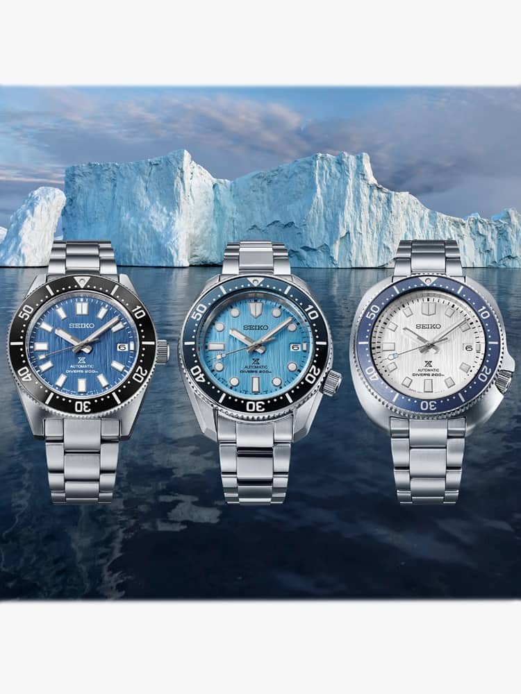 Seiko Mens Prospex Glacier ‘Save the Ocean’ 1965 Dark Blue Re-Interpretation Watch SPB297J1
