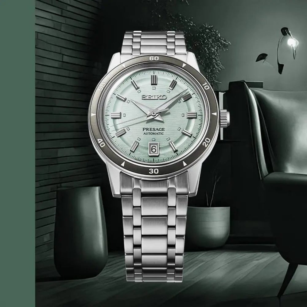 Seiko Presage Style 60s Ice Green Dial Watch SRPL71J1