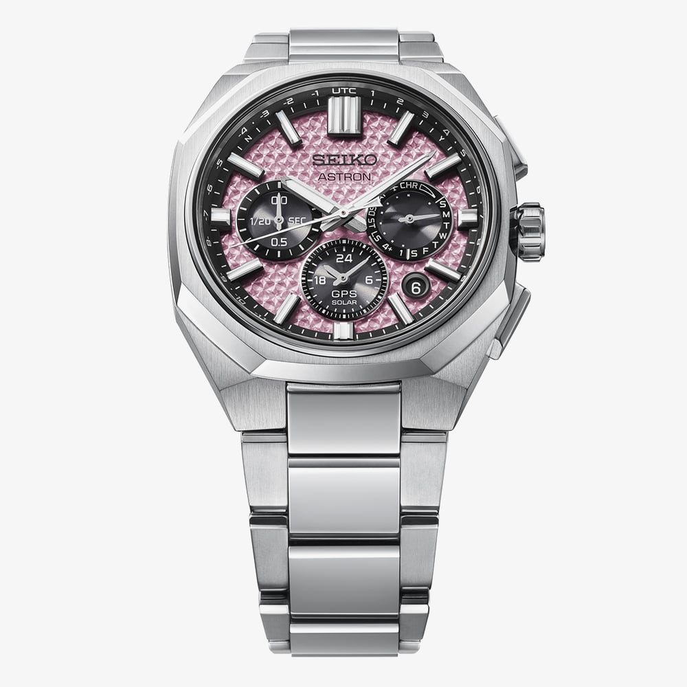 Seiko Mens Limited Edition Astron GPS Solar 2026 Pink Dial Bracelet Watch HAB006J1